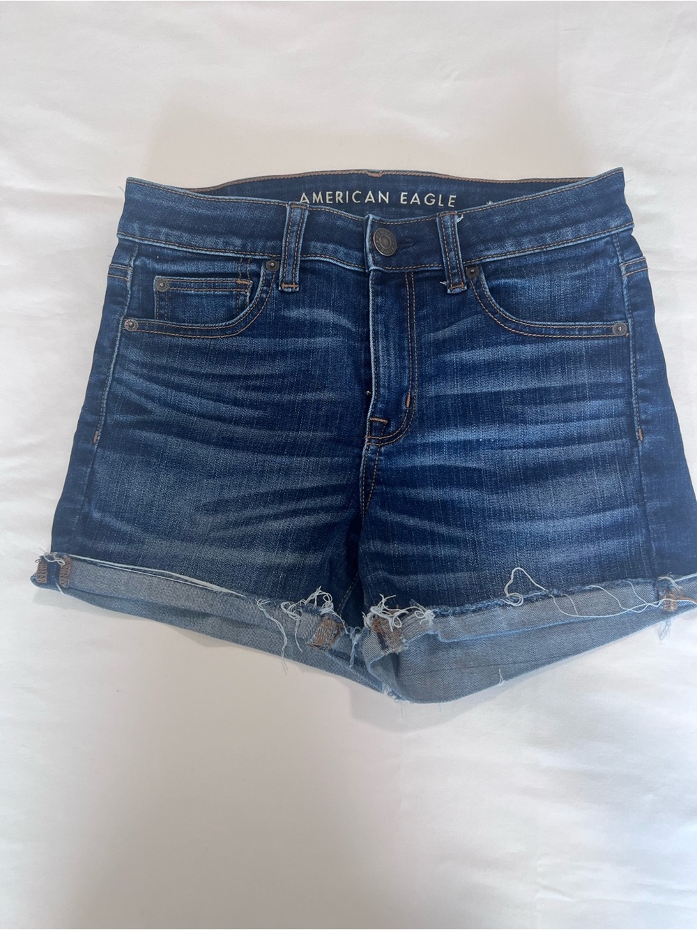 American Eagle Outfitters Dark Blue Denim Cutoff Shorts